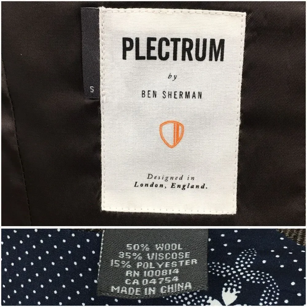 BEN SHERMAN Mens Blazer Sport Coat Casual Jacket Size S ( 36R )‎ Brown Wool Suit